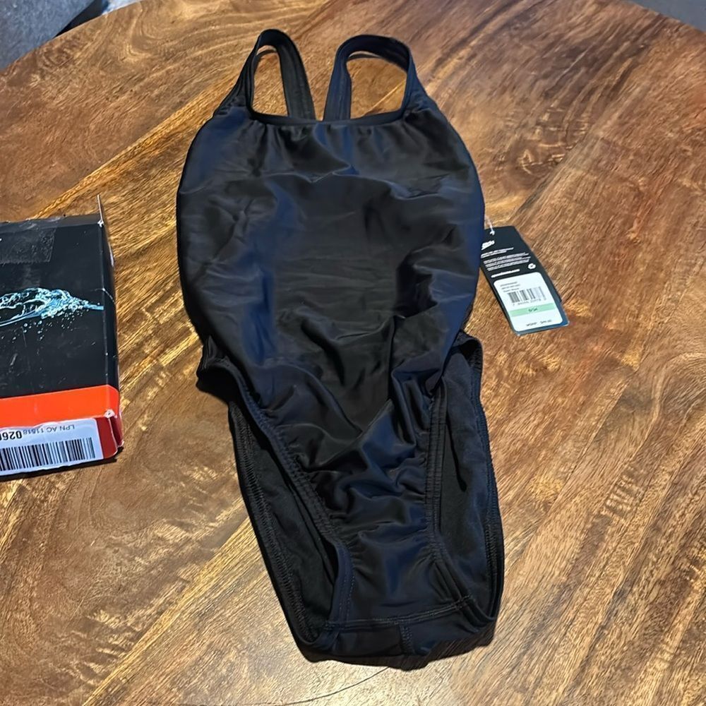 Speedo Black F Competitive Team Swimsuit size 8/34
